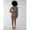 V-Neck Long Sleeve Lurex Dress