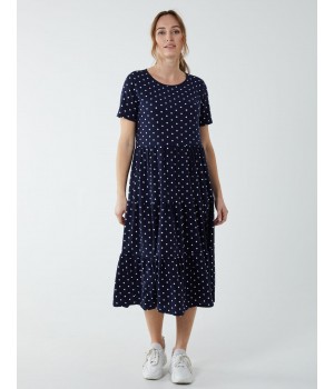 Tiered Smock Midi Dress