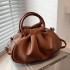 Dark Brown Leather Shoulder Bag