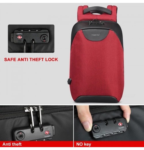 Locking Backpack With USB Charger