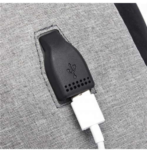 USB Charger Grey Backpack